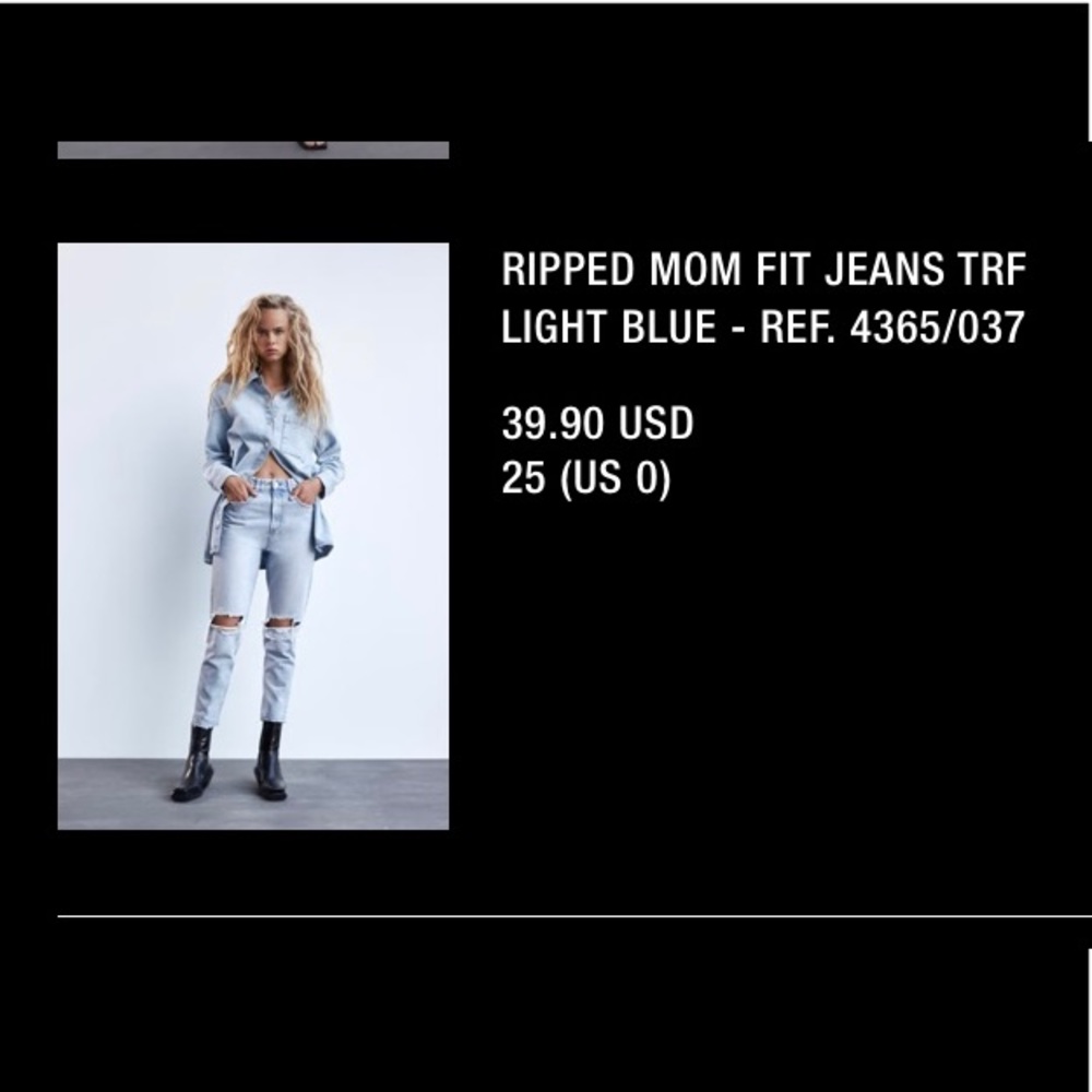 Zara Ripped Mom Jeans